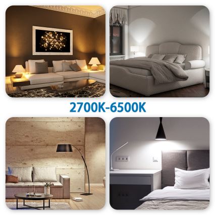 Комплект от 4 умни LED крушки RGBW GU10, 4,9W, 230V, 2700–6500K - Aigostar