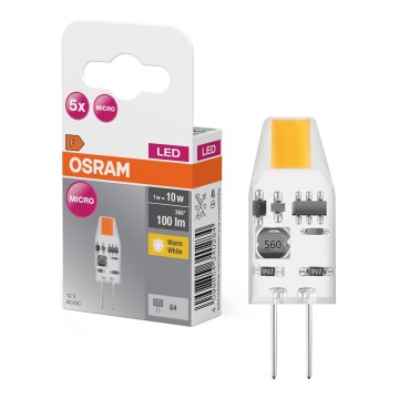 Комплект от 5 енергоспестяващи LED крушки PIN MICRO G4/1W/12V 2700K - Osram