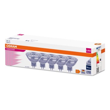 Комплект от 5 LED крушки MR16 GU5,3/2,6W/12V 2700K 36° - Osram