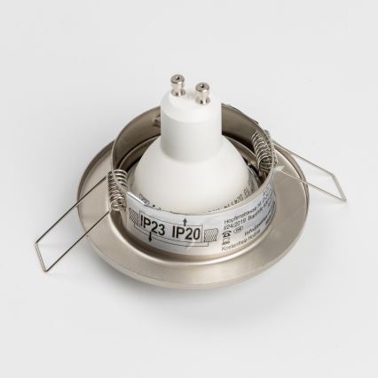 Комплект от 5 вградени таванни осветителни тела за баня 1xGU10/4W/230V IP23 матов хром