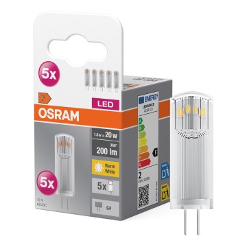 Комплект от 5x LED крушки PIN G4/1,8W/12V 2700K - Osram