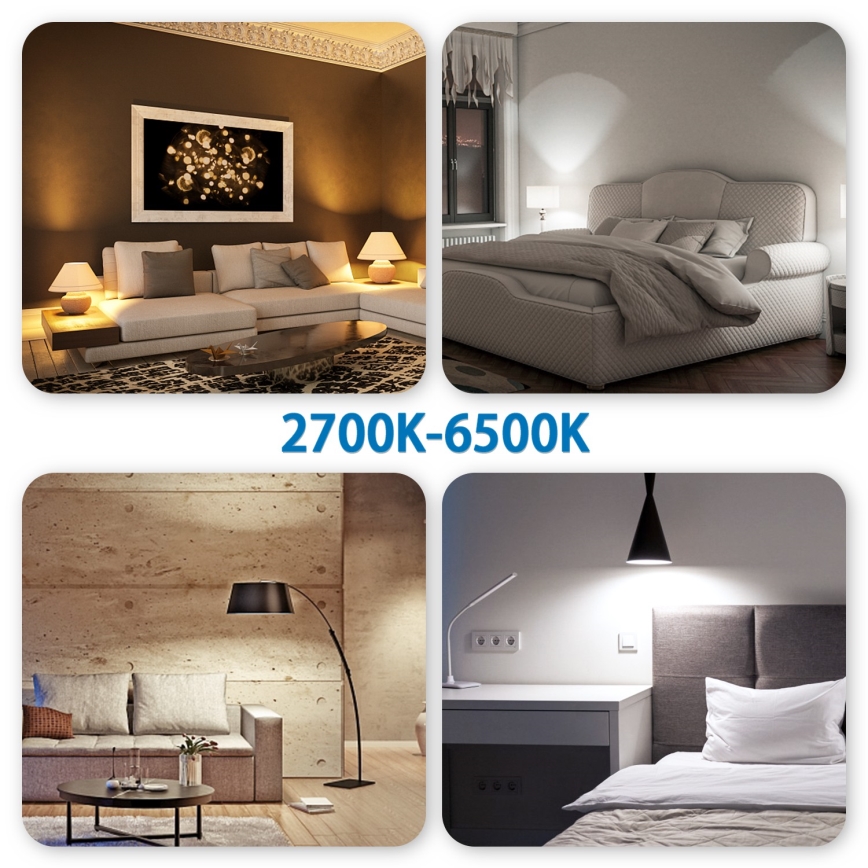 Комплект от 6 димируеми LED RGBW крушки MESH GU10/6,5W/230V 2700–6500K Wi‑Fi + дистанционно управление - Aigostar