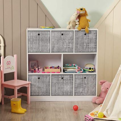 Комплект от 6 кутии за съхранение CURAN 30x30x30 см сиви