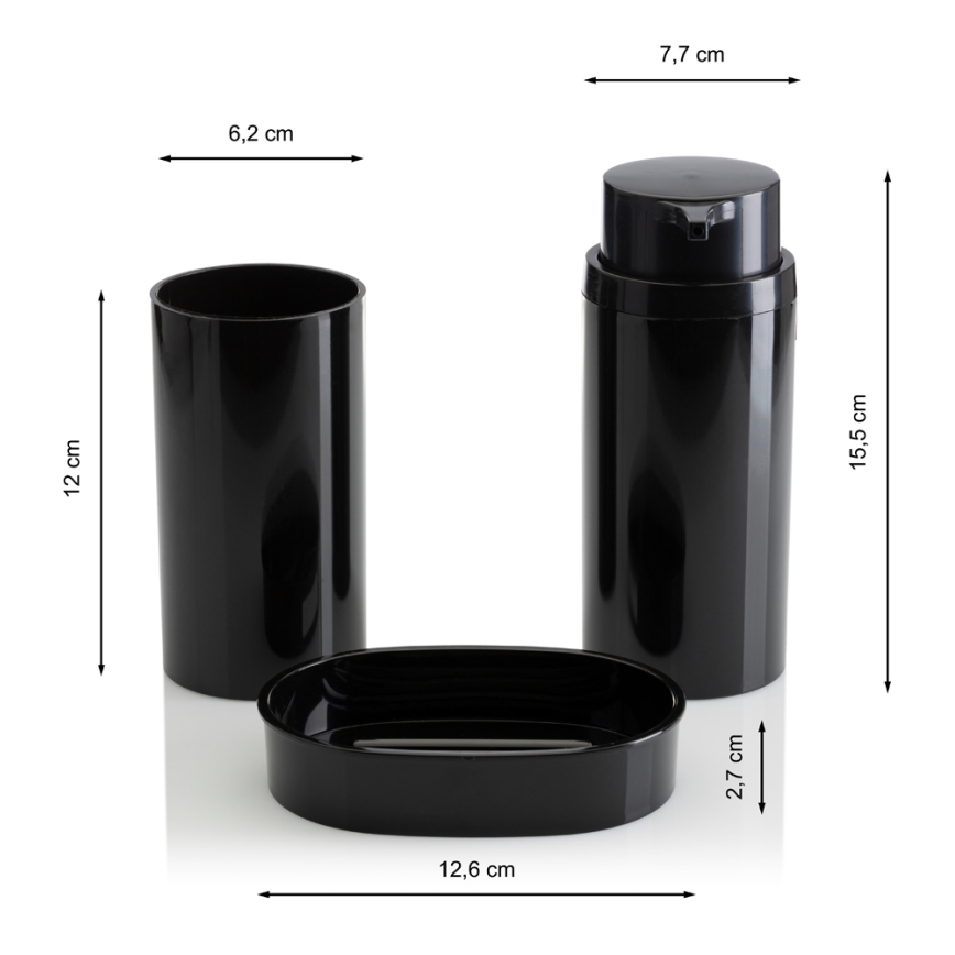 Комплект за баня CARMEN 5 бр. черен