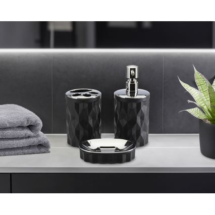 Комплект за баня REINA 5 бр. черен/лъскав хром