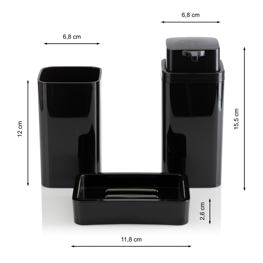 Комплект за баня SIERRA 5 бр. черен
