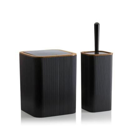 Комплект за баня ZOYA 5 бр. черен/кафяв