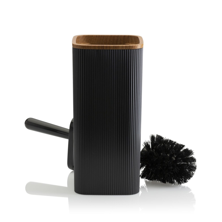 Комплект за баня ZOYA 5 бр. черен/кафяв