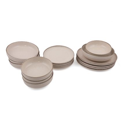 Комплект за хранене 16 части бежов/порцелан