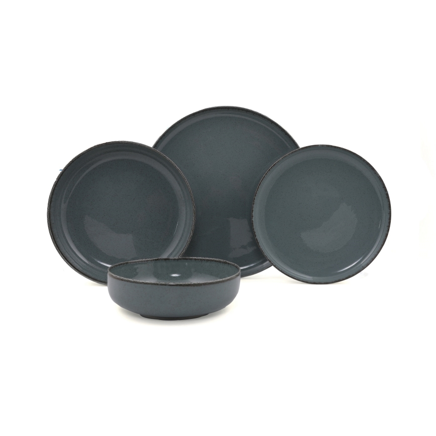 Комплект за хранене 16 части сив/порцелан