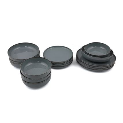 Комплект за хранене 16 части сив/порцелан