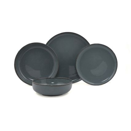 Комплект за хранене 16 части сив/порцелан