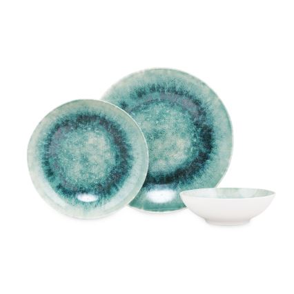 Комплект за хранене 18 бр. син/порцелан