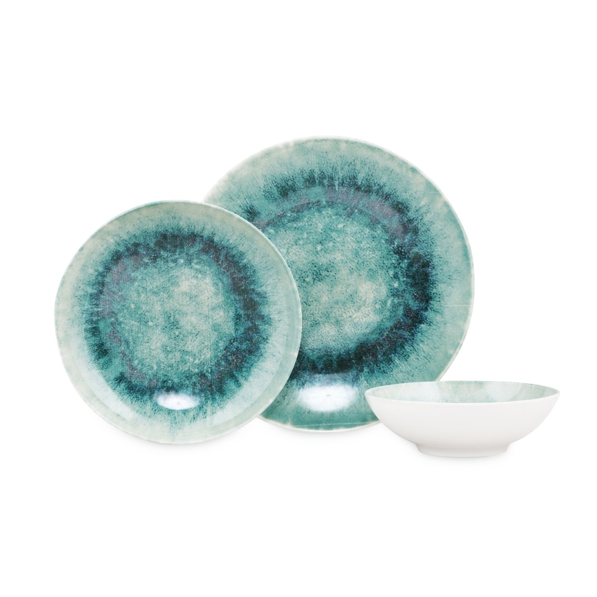 Комплект за хранене 18 бр. син/порцелан