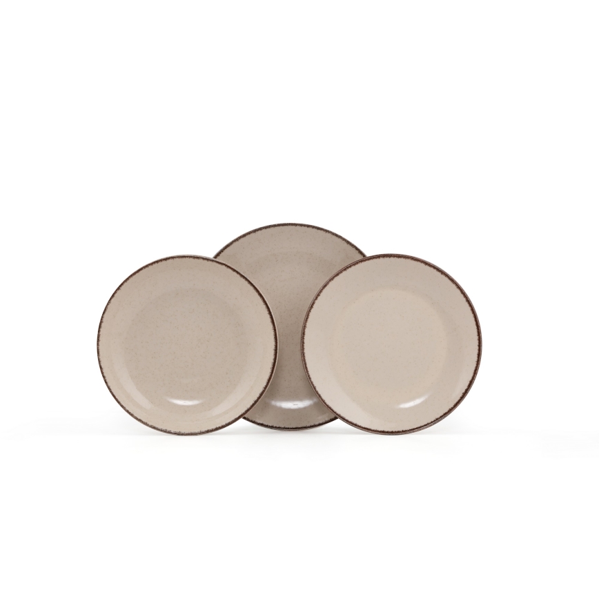 Комплект за хранене 18 части бежов/порцелан