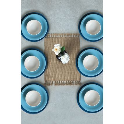 Комплект за хранене 18 части синьо/бяло/керамика