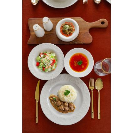 Комплект за хранене 18 части бял/порцелан