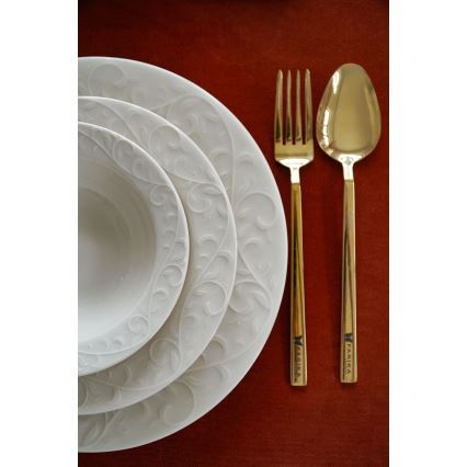 Комплект за хранене 18 части бял/порцелан