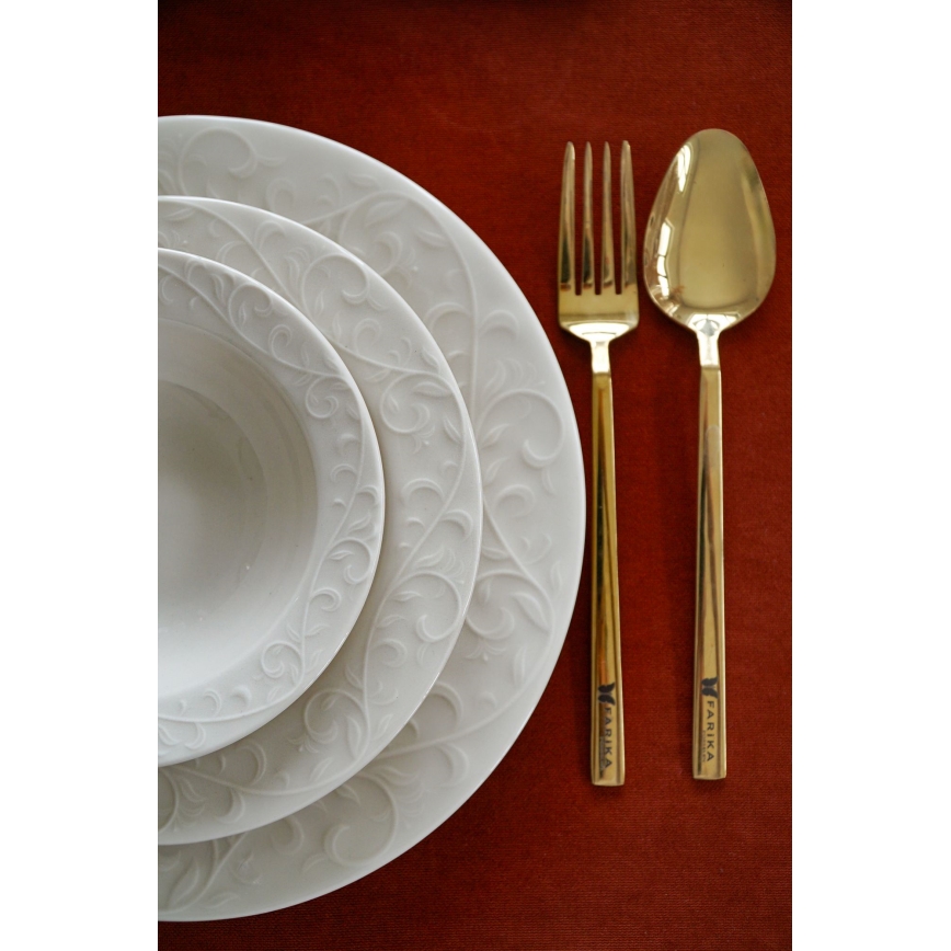 Комплект за хранене 18 части бял/порцелан