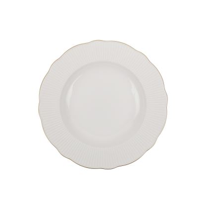 Комплект за хранене 18 части, бял/златен/порцелан