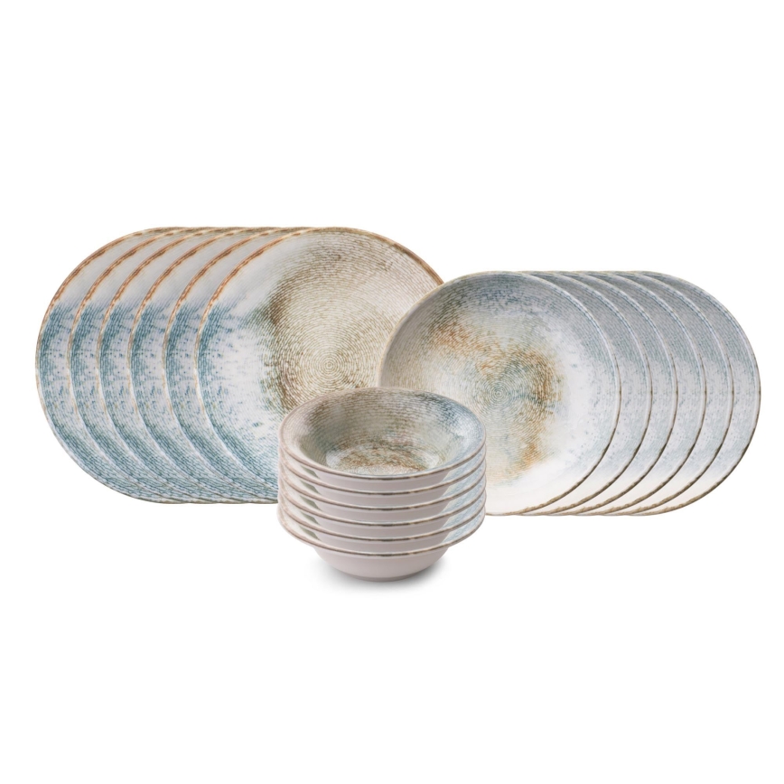 Комплект за хранене 18 части пъстър/порцелан