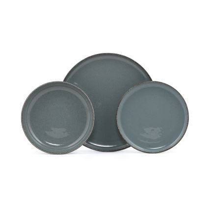 Комплект за хранене 18 части, син, порцелан