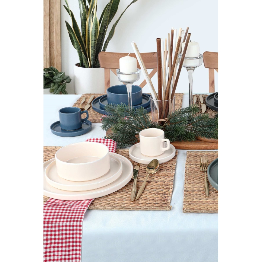 Комплект за хранене 20 части, пъстроцветен/каменина