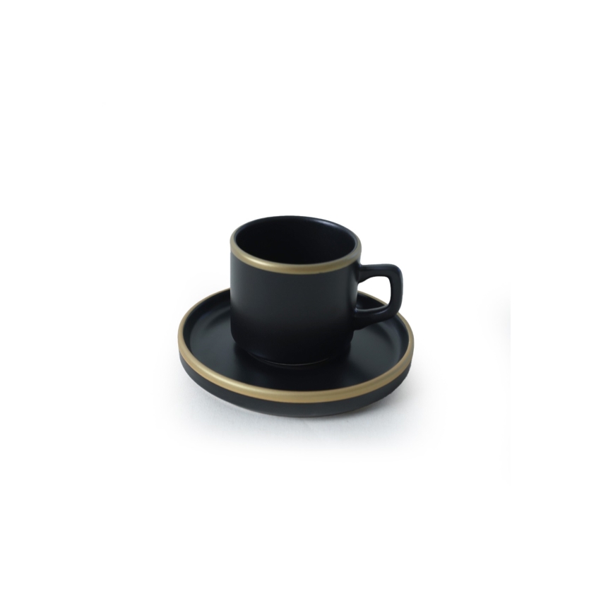 Комплект за хранене 20 части черен/златен/каменина