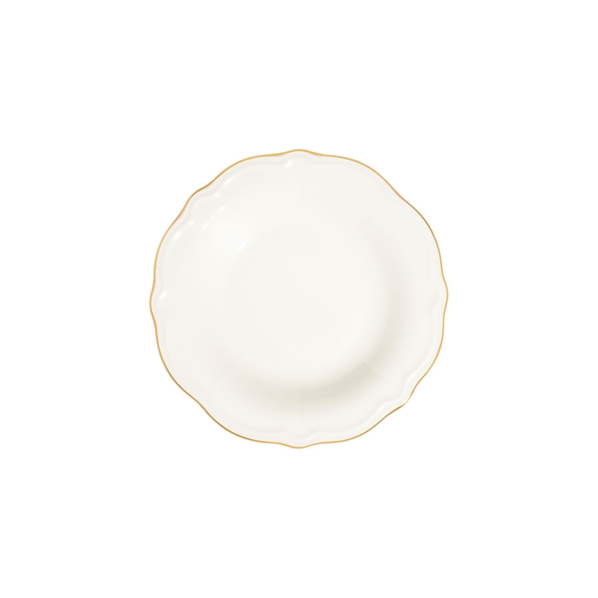 Комплект за хранене 24 бр. бял/златист/порцелан