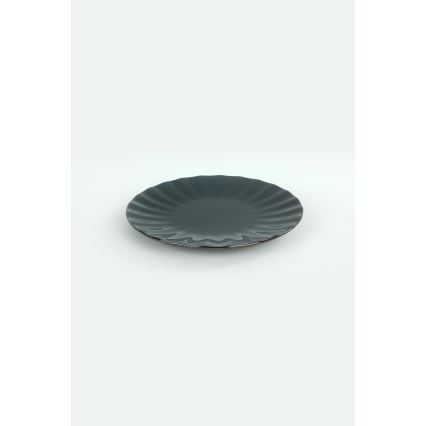 Комплект за хранене 24 бр. черен/каменина