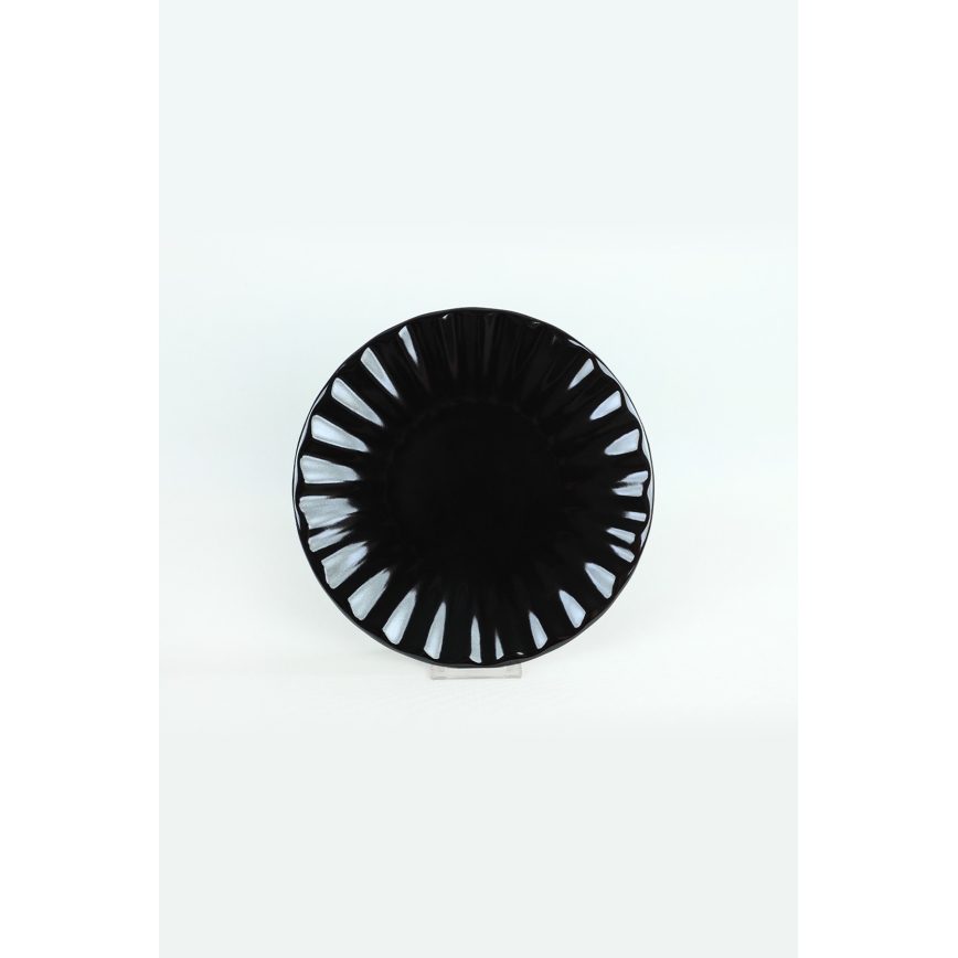 Комплект за хранене 24 бр. черен/каменина