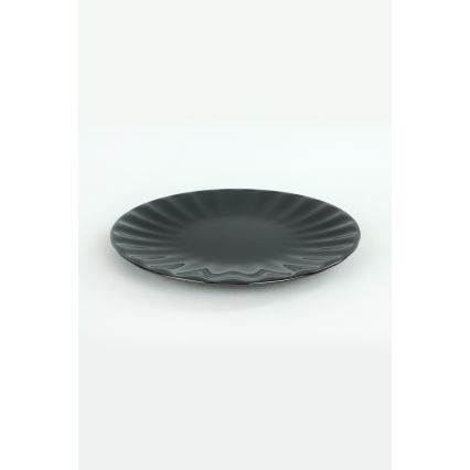 Комплект за хранене 24 бр. черен/каменина