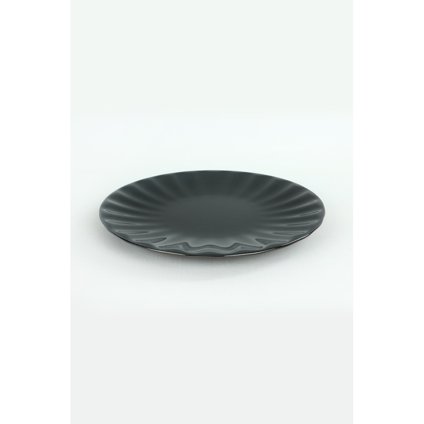 Комплект за хранене 24 бр. черен/каменина