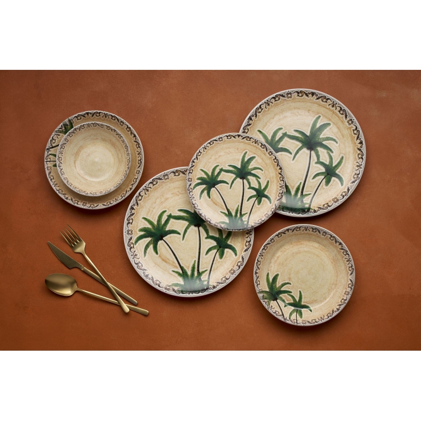 Комплект за хранене 24 бр. пъстроцветен/керамика