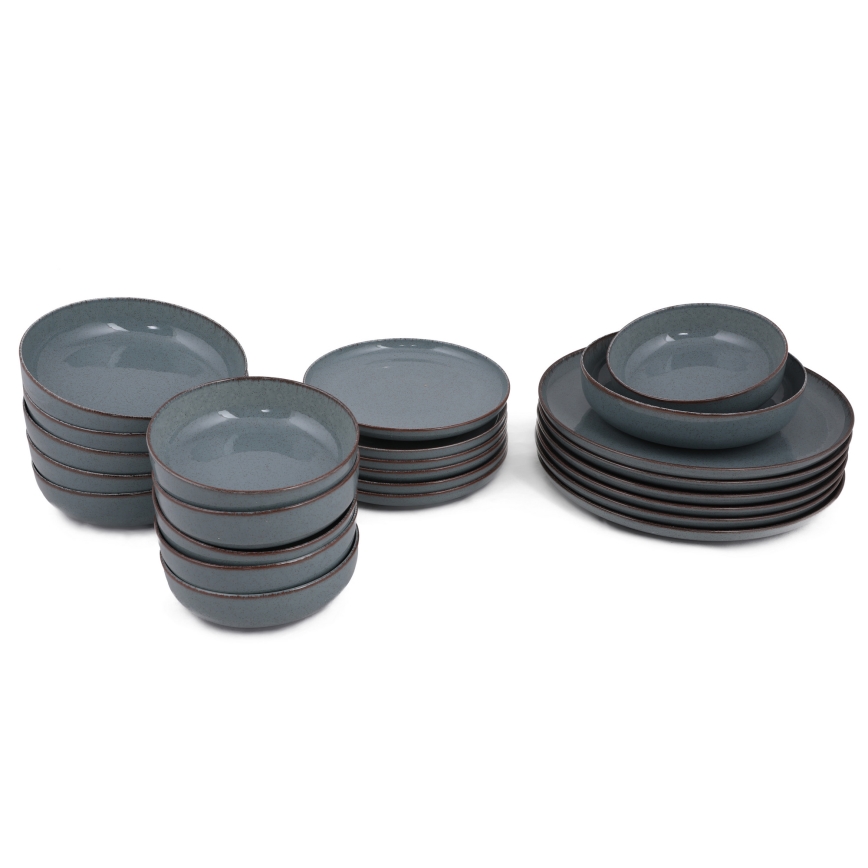 Комплект за хранене 24 бр. син/порцелан