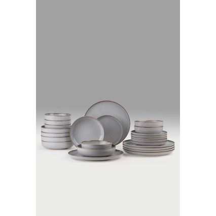 Комплект за хранене 24 бр. сив/порцелан