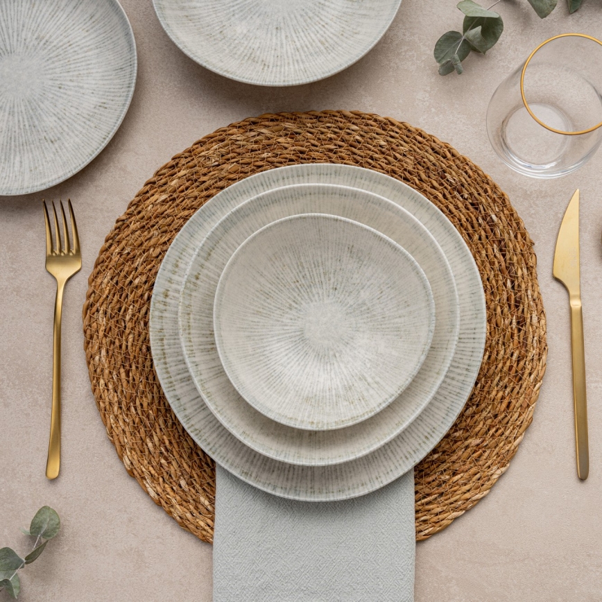 Комплект за хранене 24 бр сив/порцелан