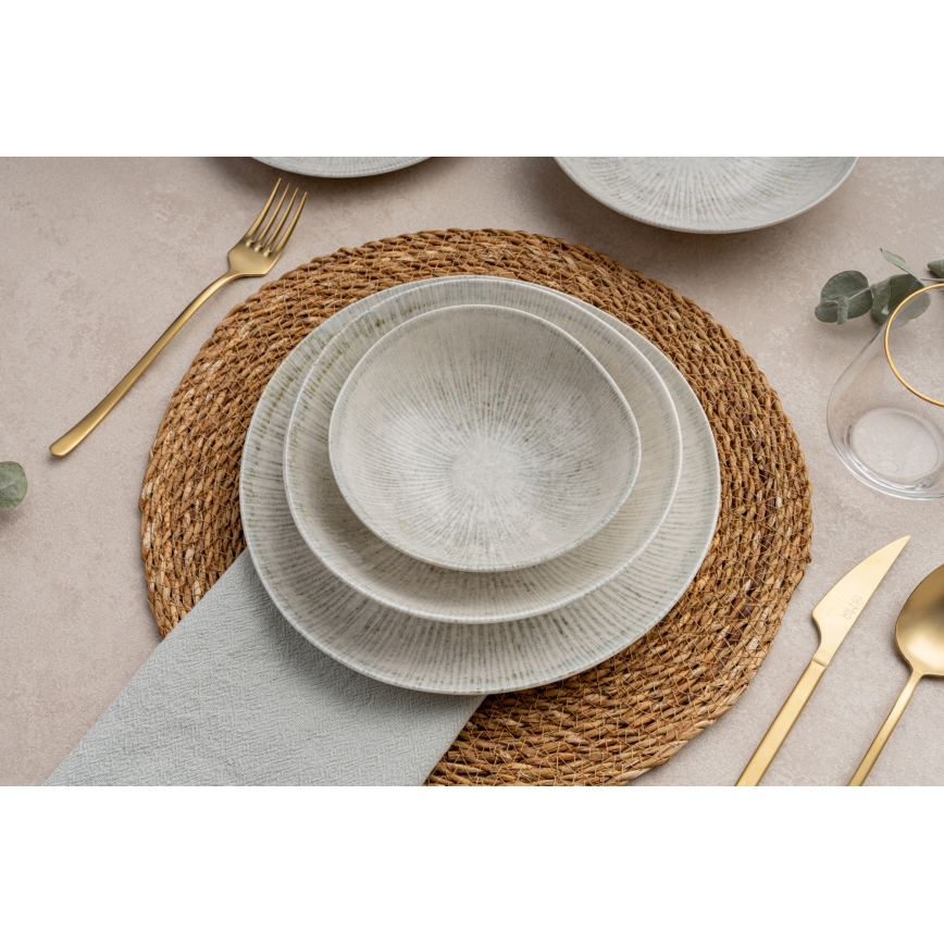 Комплект за хранене 24 бр сив/порцелан