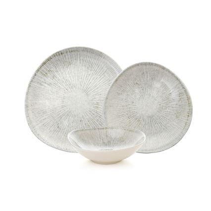 Комплект за хранене 24 бр сив/порцелан