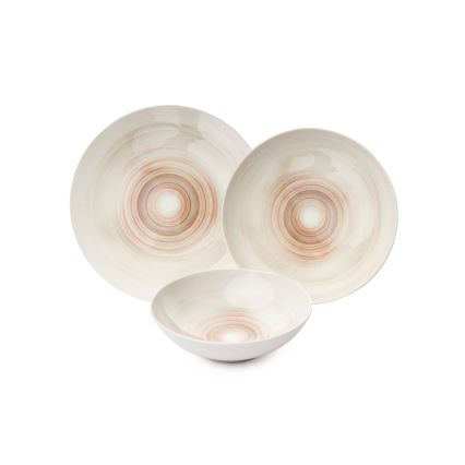 Комплект за хранене 24 части бежов/порцелан