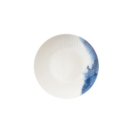 Комплект за хранене 24 части бял/син/порцелан