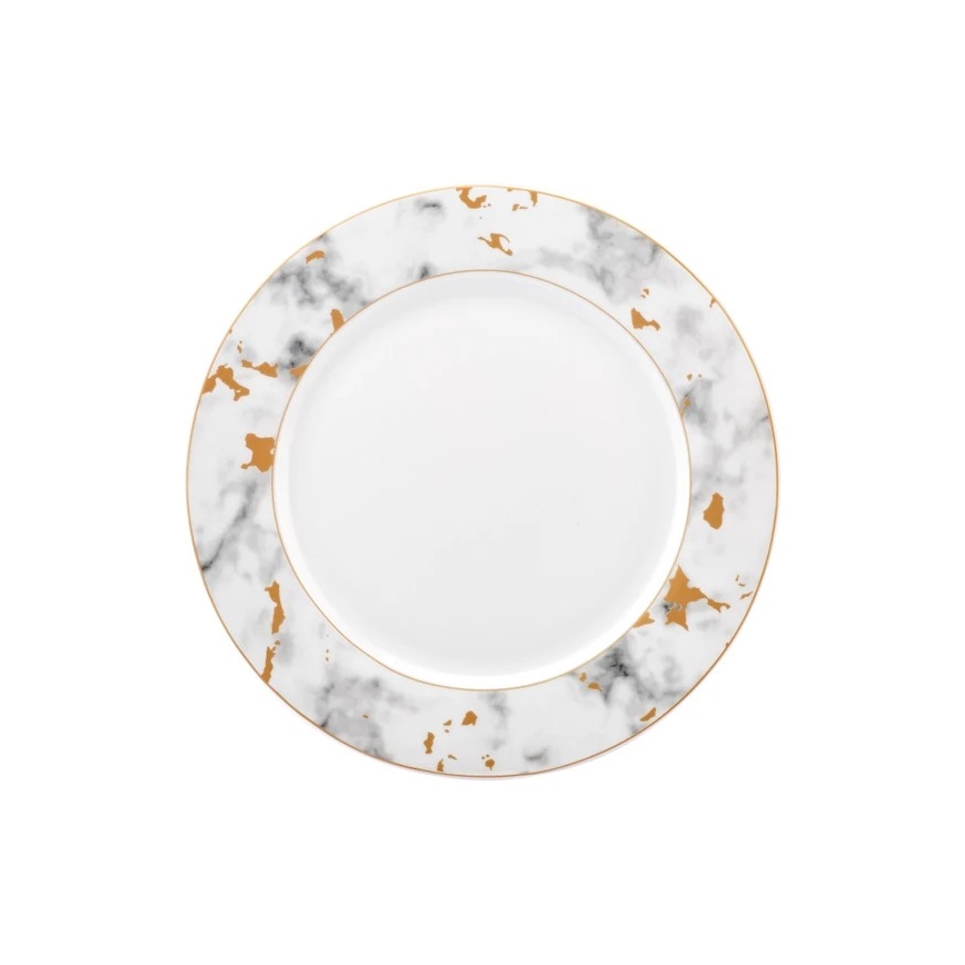 Комплект за хранене 24 части бял/сив/порцелан