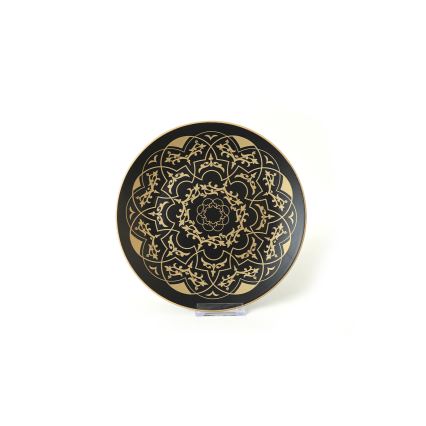 Комплект за хранене, 24 части, черно/златисто/керамика