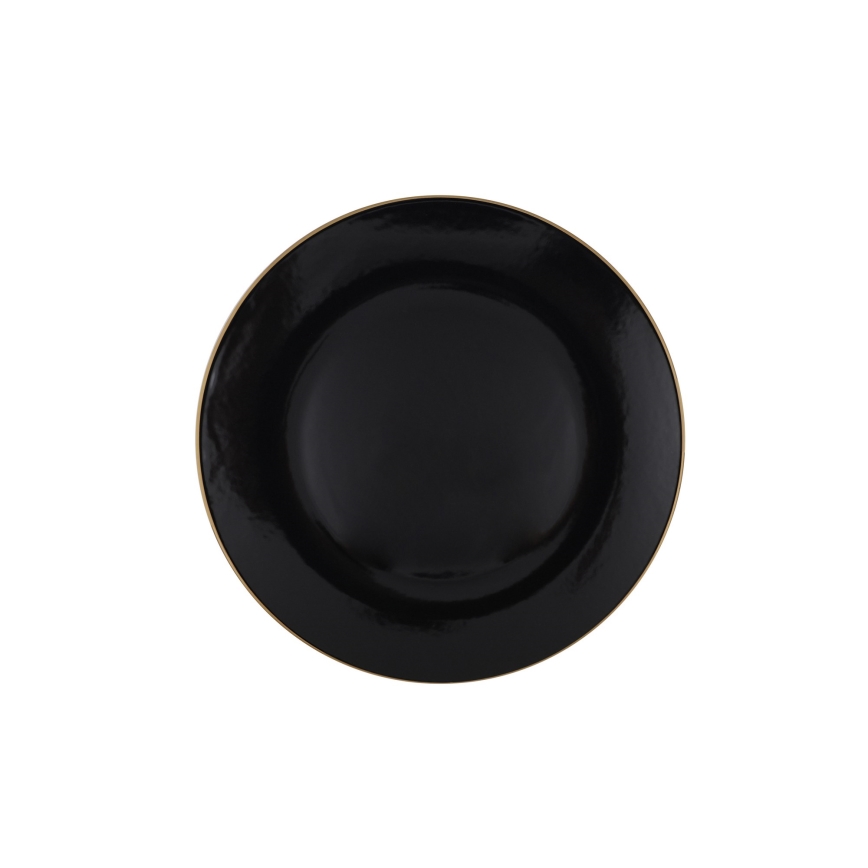 Комплект за хранене, 24 части, черно/златно/каменина