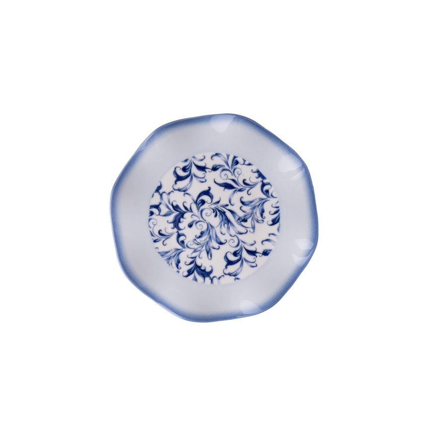 Комплект за хранене, 24 части, син порцелан