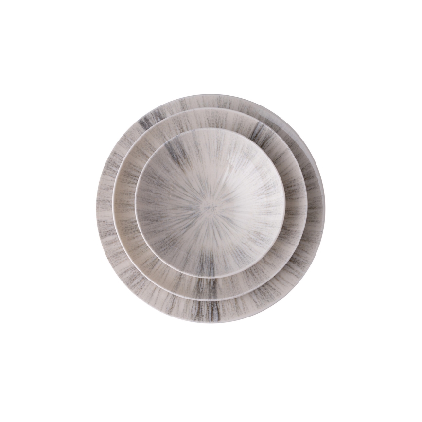 Комплект за хранене 24 части, сив/порцелан