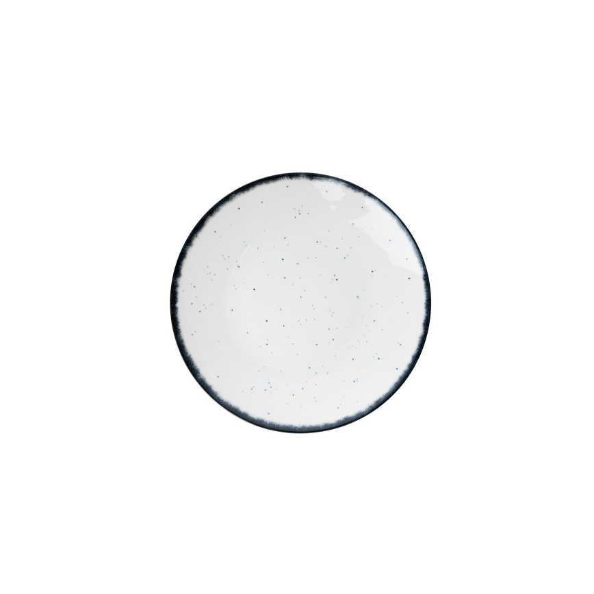 Комплект за хранене 24 части бял/черен/порцелан