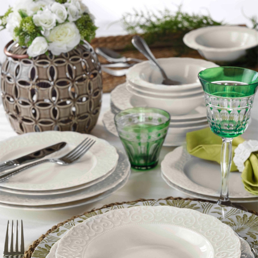 Комплект за хранене 24 части бял/порцелан