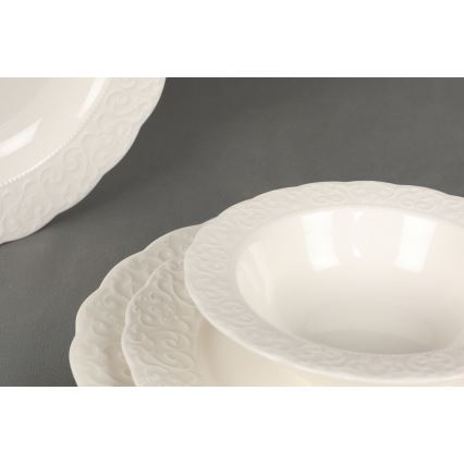 Комплект за хранене 24 части бял/порцелан
