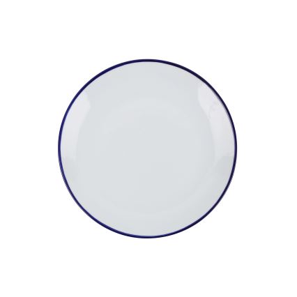 Комплект за хранене 24 части бял/син/порцелан